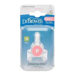 Dr. Brown'ss silikoninis žindukas standartiniam buteliukui neišnešiotiems kūdikiams 2 pak.
