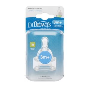 Dr. Brown'ss Silikoninis žindukas buteliukui Standartinis lygis 2 2 pak