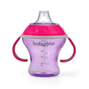 BABYONO Neišsiliejantis puodelis su minkštu snapeliu 180 ml