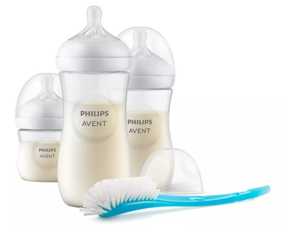 AVENT 3 Responsive Natural buteliukų rinkinys + buteliuko šepetėlis, SCD837/12