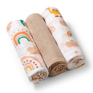 BABYONO Itin minkštos muslininės sauskelnės, smėlio spalvos