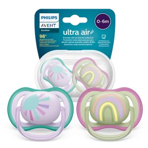 AVENT Ultra Air čiulptukas 0-6m saulės/vaivorykštės mergaitei, SCF085/59