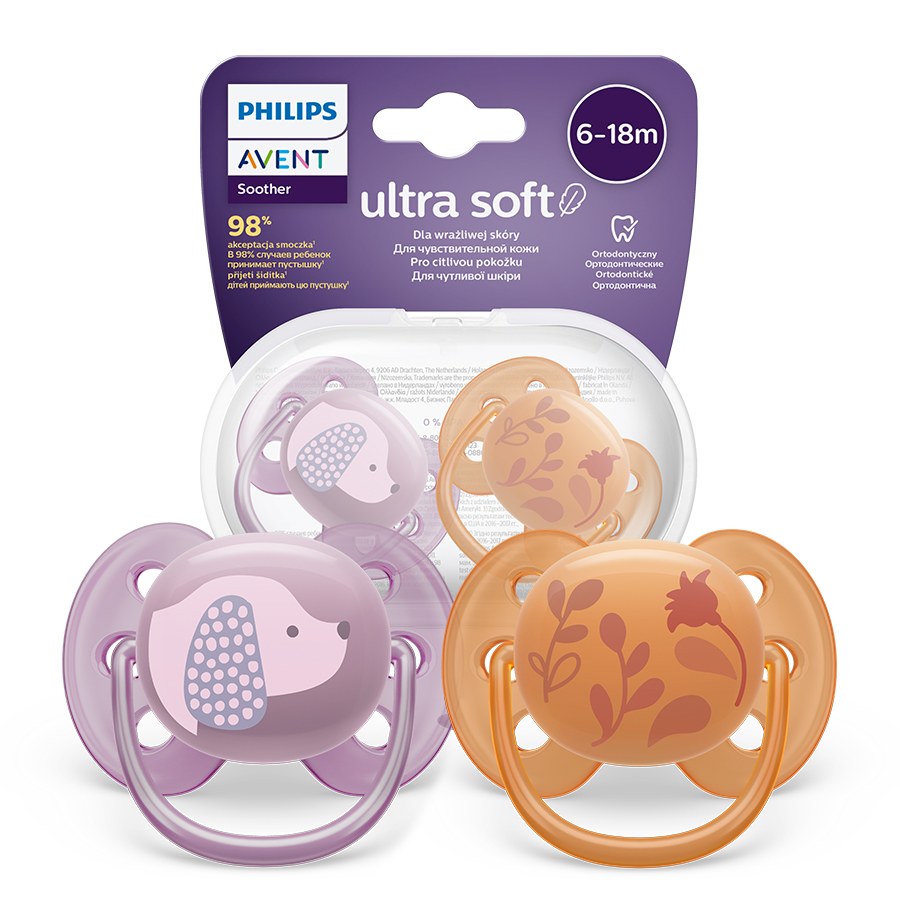 AVENT itin minkštas čiulptukas 6-18m gėlė/šuo, SCF091/18