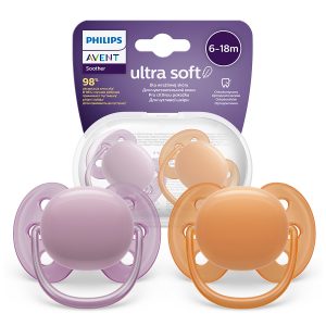 AVENT itin minkštas čiulptukas 6-18m oranžinis/violetinis, SCF091/33