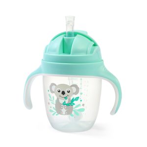 BABYONO Puodelis su pasviru šiaudeliu