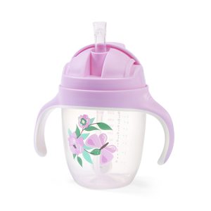 BABYONO Puodelis su pasviru šiaudeliu