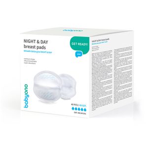 BABYONO NIGHT & DAY žindymo įklotai 40 vnt