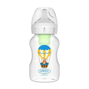 Dr. Brown'ss Buteliukas su plačiu kaklu 330ml OPTIONS + spenelis +3M, dekoro. Triušis su balionais