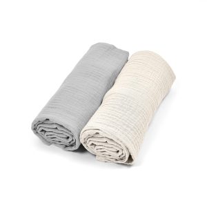 ALBERO MIO Muslin sauskelnės 2 pak. CC3, pilkos spalvos