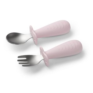 BABYONO Vaikiški stalo įrankiai, nerūdijančio plieno, rožinė
