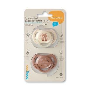 BABYONO Simetriniai silikoniniai čiulptukai 0-6m
