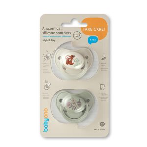 BABYONO Simetriniai silikoniniai čiulptukai 6-18m