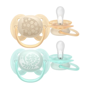 AVENT Ultra Soft miško draugai 0-6m paukščių/sraigių čiulptukas, SCF091/41