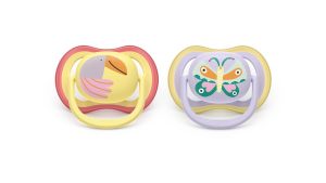 AVENT Ultra Air Pacifier 0-6m 2 vnt. paukštis/drugelis, SCF087/04