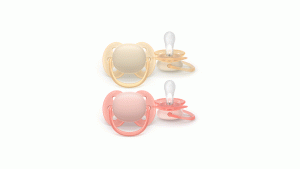 AVENT Ultra Soft Čiulptukas 0-6m 2 vnt. smėlio spalvos / koralas, SCF091/38