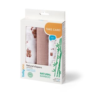BABYONO Natūralaus bambuko pluošto sauskelnės NATURAL BAMBOO rudos