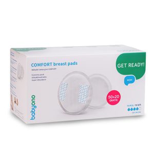 BABYONO Comfort krūtų įklotai 50+20 vnt. nemokamai