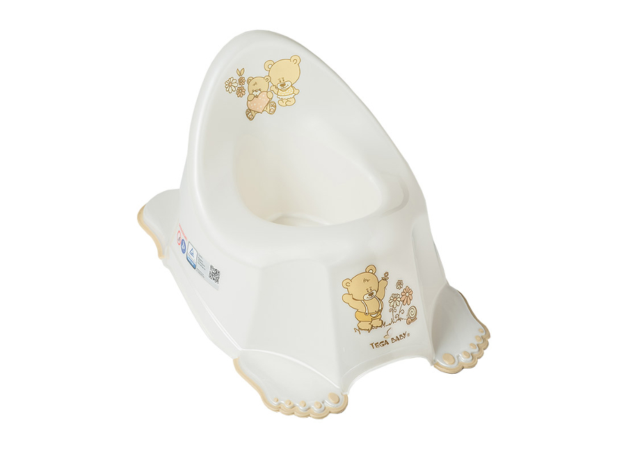 TEGA Neslystantis puodukas BEAR, baltas perlas