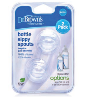 Dr. Brown'ss Neišsiliejantis silikoninis snapelis standartiniams buteliukams, 2 pak.