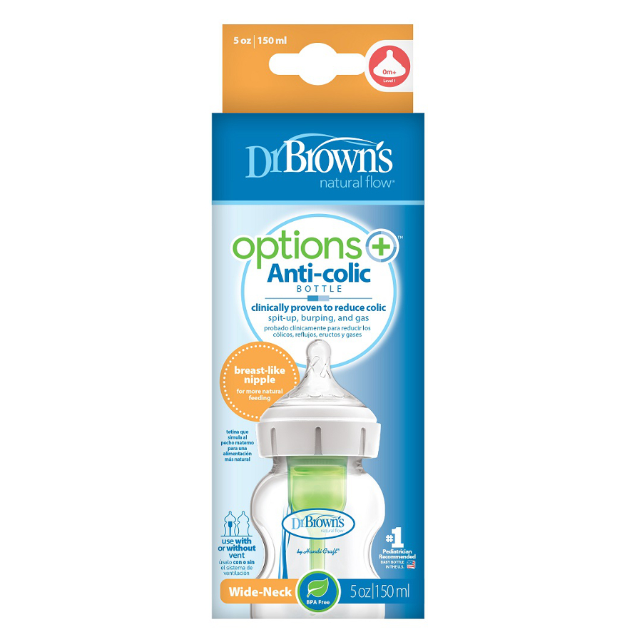 Dr. Brown'ss Butelis su plačiu kaklu 150 ml PP OPTIONS PLUS