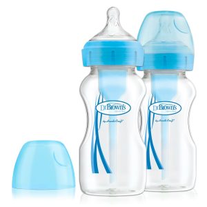 Dr. Brown'ss Butelis su plačiu kaklu 270 ml PP OPTIONS PLUS 2 PACK mėlynas
