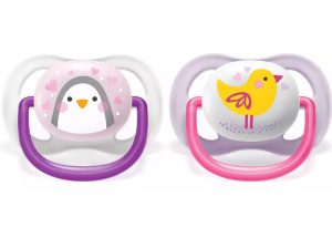 AVENT Ultra Air Animals čiulptukas 0-6M mergaitės paukštis/pingvinas, SCF080/06