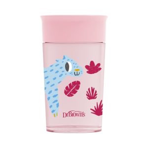Dr. Brown'ss Puodelis 360 geriamas kaip iš stiklinės 300ml rožinis