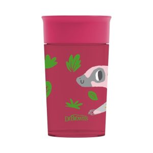 Dr. Brown'ss Puodelis 360 geriamas kaip iš stiklinės 300ml raudonas