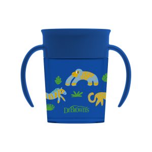 Dr. Brown'ss Puodelis 360 geriamas kaip iš stiklinės 200ml mėlynas