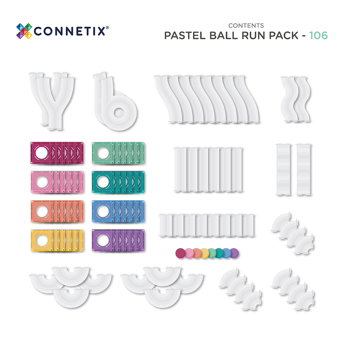 CONNETIX Pastelinis magnetinis konstruktorius Ball Run Pack 106 pc - Image 4
