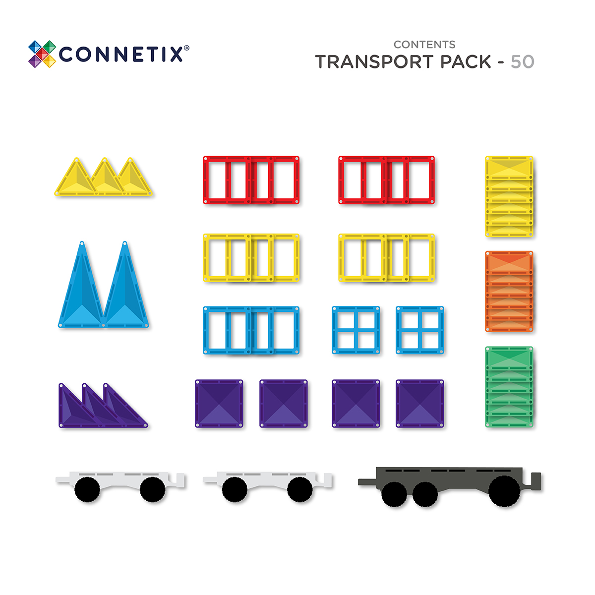 CONNETIX Rainbow magnetinis konstruktorius Transport Pack 50 pc - Image 4