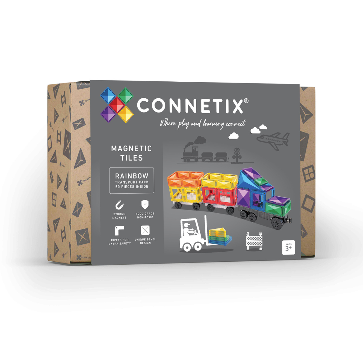 CONNETIX Rainbow magnetinis konstruktorius Transport Pack 50 pc