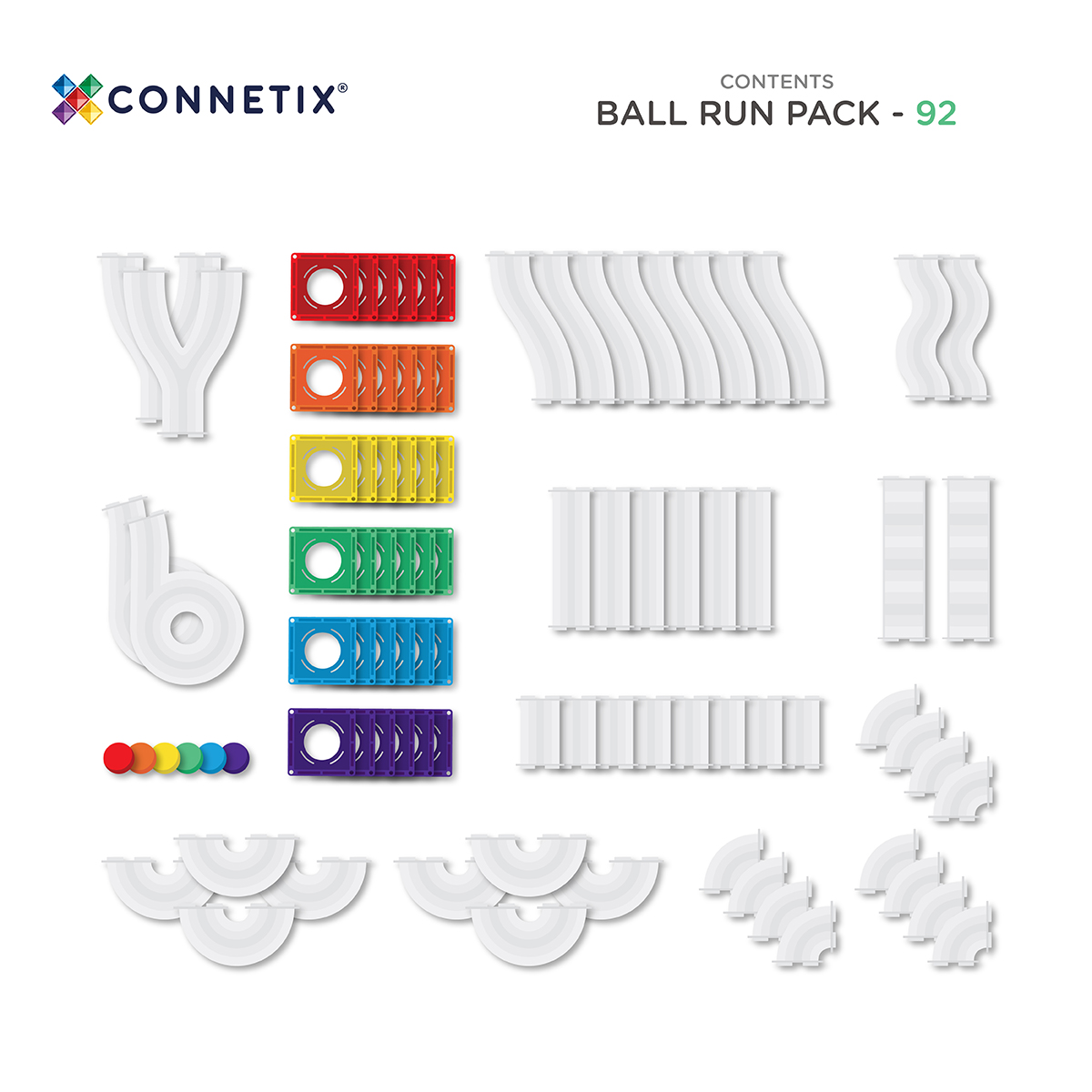 CONNETIX Rainbow magnetinis konstruktorius Ball Run Pack 92 pc - Image 3