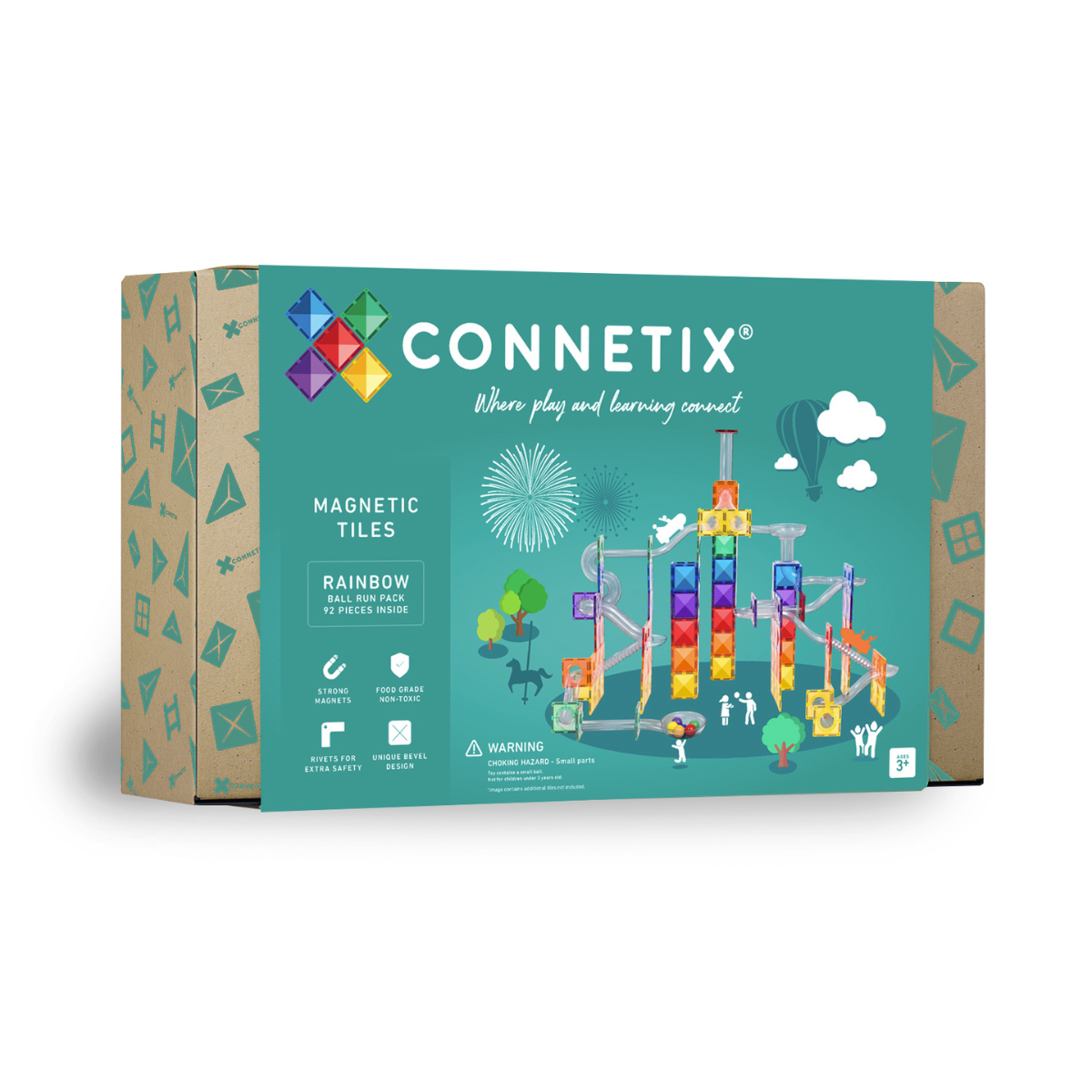 CONNETIX Rainbow magnetinis konstruktorius Ball Run Pack 92 pc