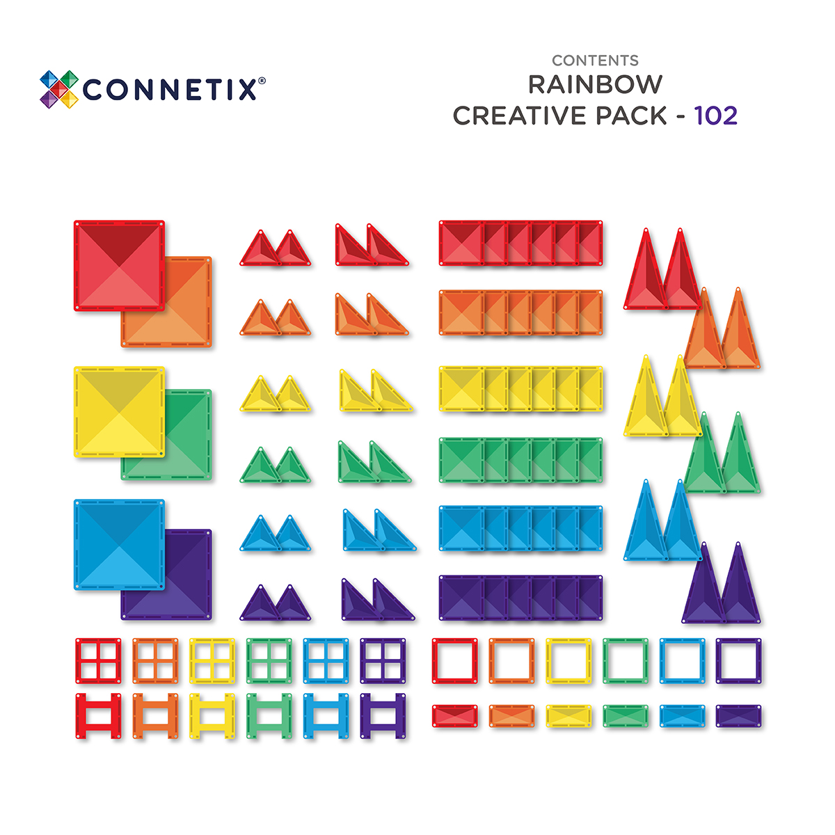 CONNETIX Rainbow magnetinis konstruktorius Creative Pack 102 pc - Image 4