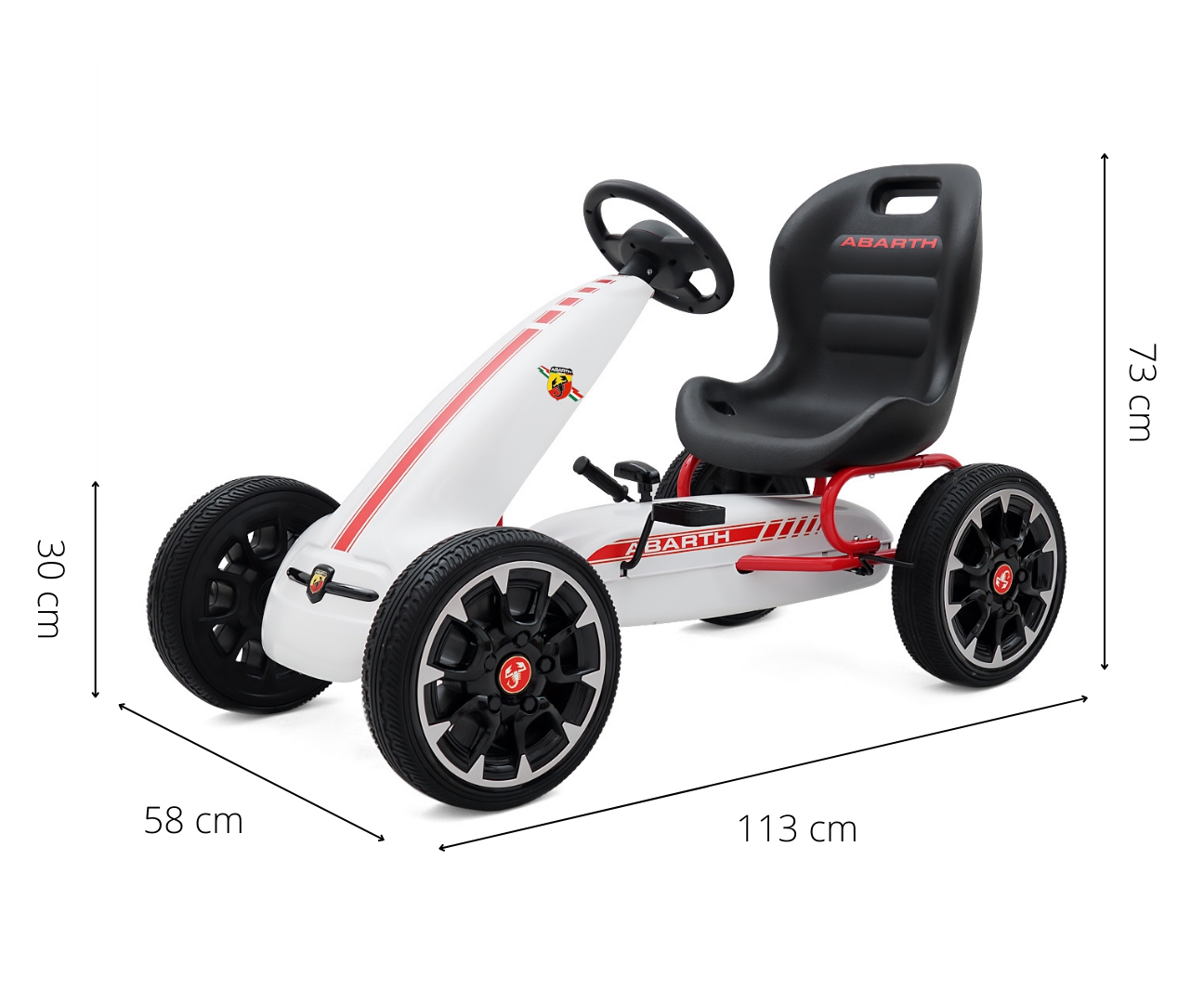 MILLY MALLY Abarth White pedalinis gokartas – kūdikių prekė