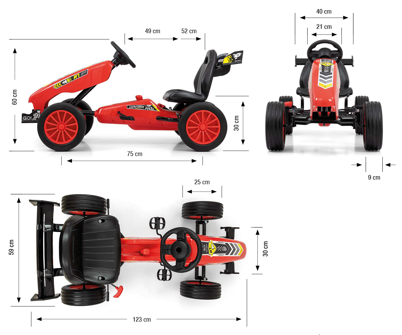 MILLY MALLY Rocket Red Pedal Go Kart – kūdikių prekė
