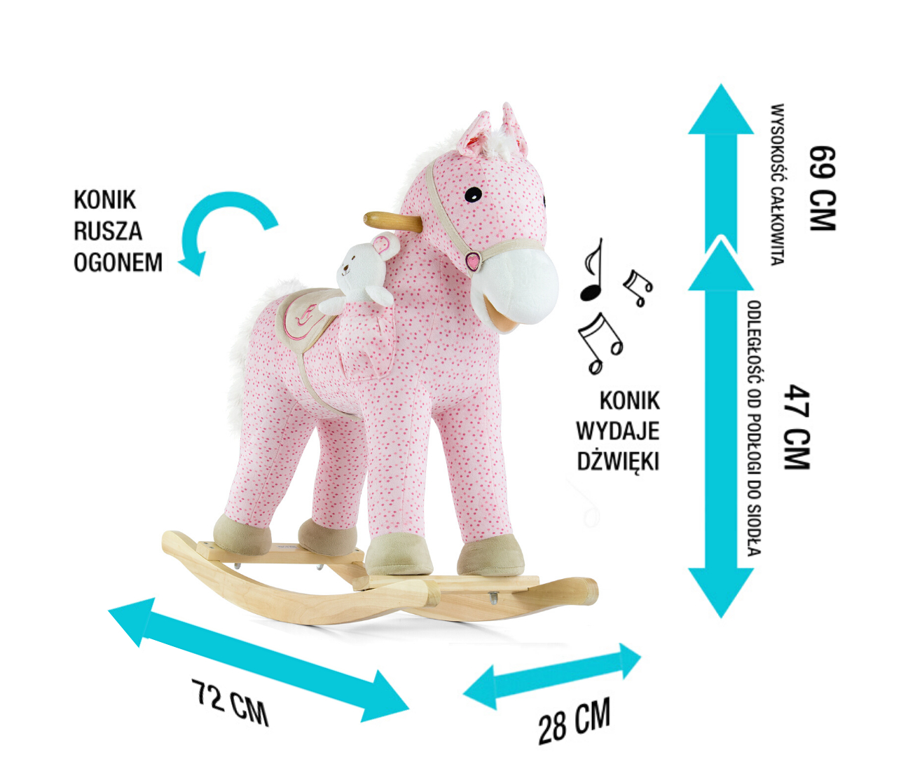 MILLY MALLY Ponis rožinis arklys – kūdikių prekė