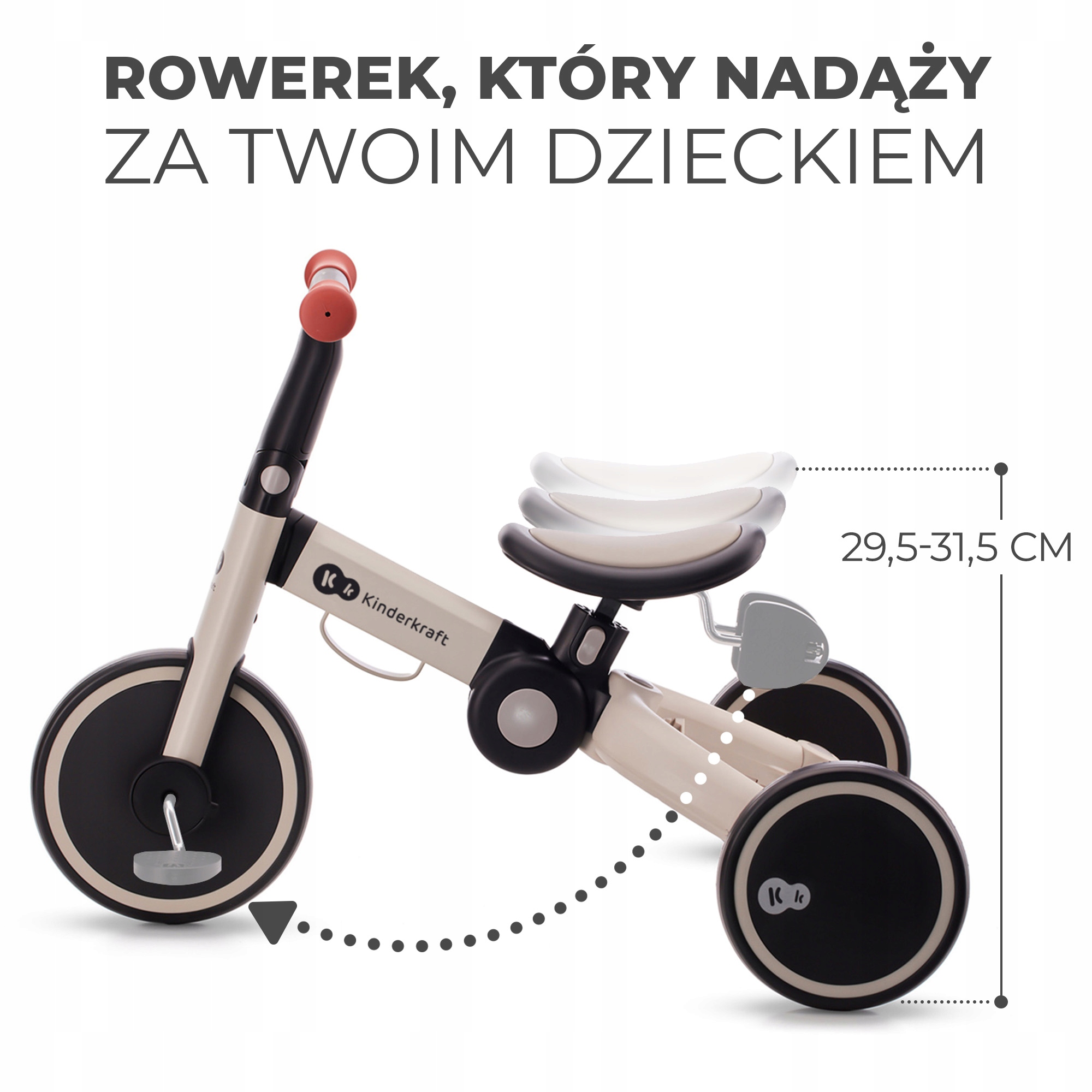 KINDERKRAFT triratis 4TRIKE sidabro pilka - Image 2