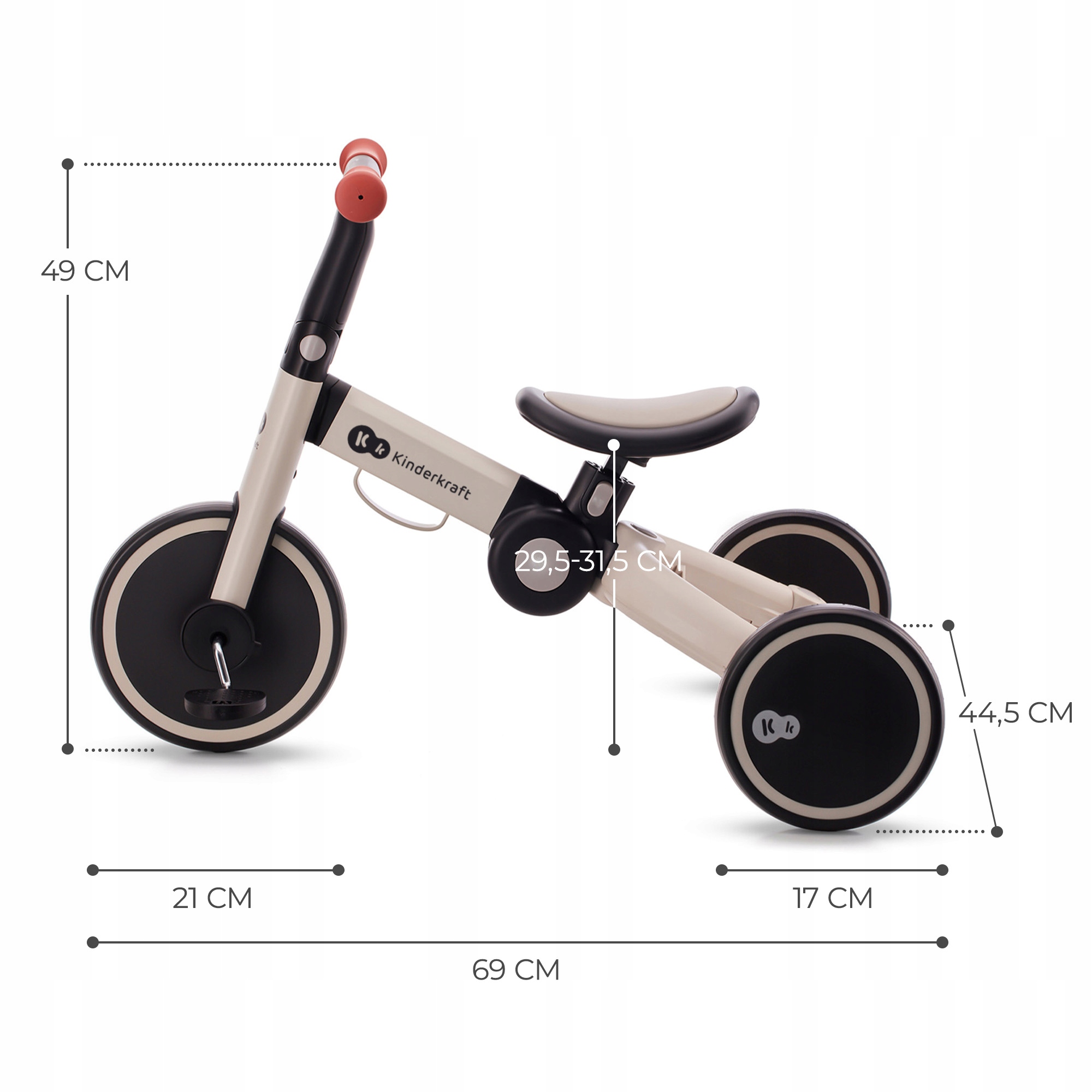 KINDERKRAFT triratis 4TRIKE sidabro pilka - Image 3