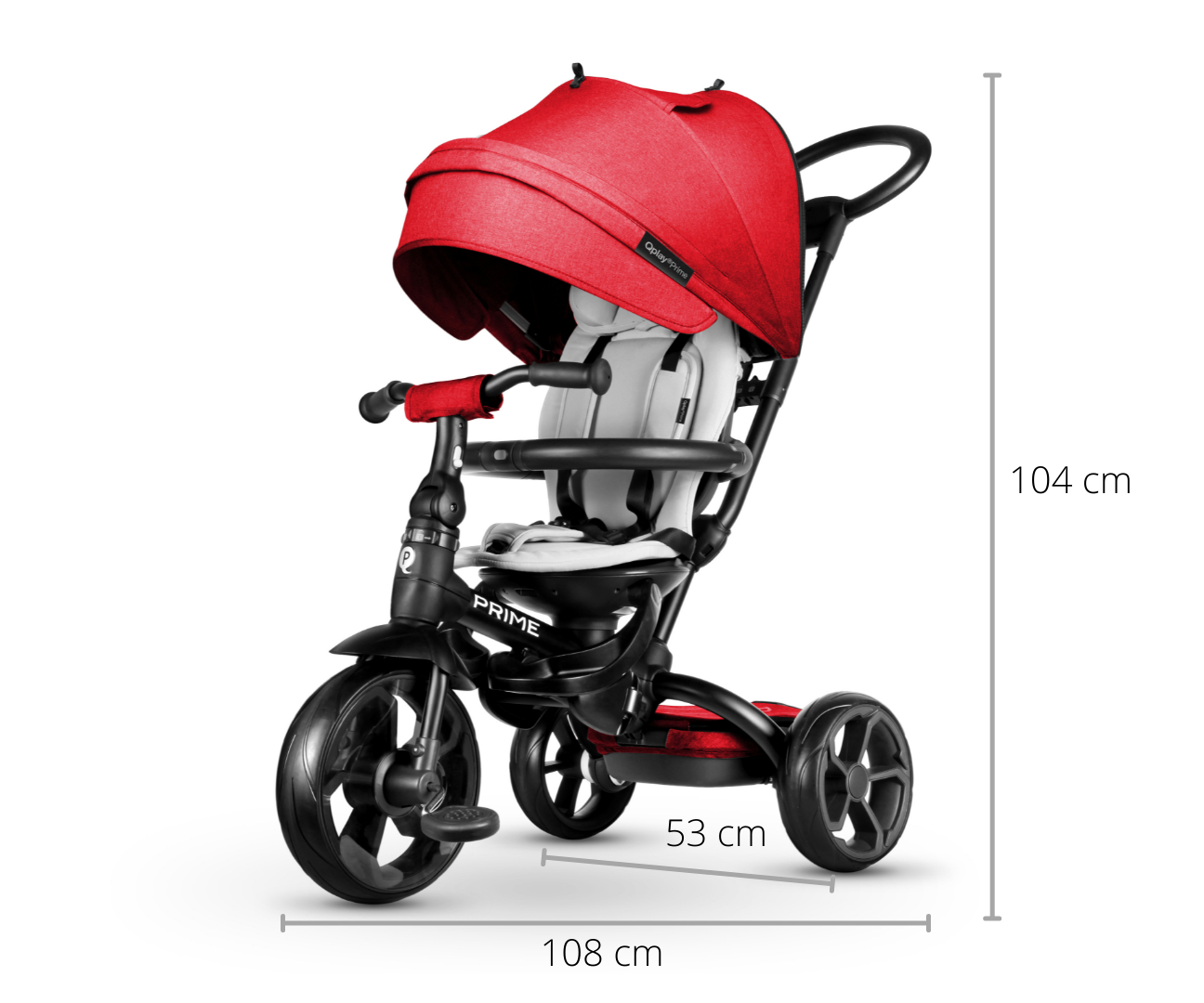 MILLY MALLY Qplay triratis naujas Prime raudonas – kūdikių prekė