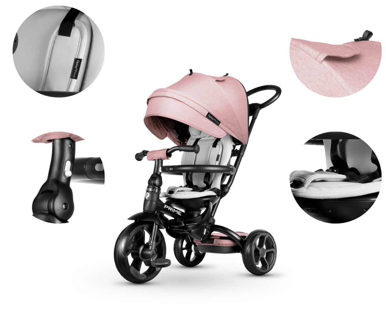 MILLY MALLY Qplay naujas Prime Pink triratis – kūdikių prekė