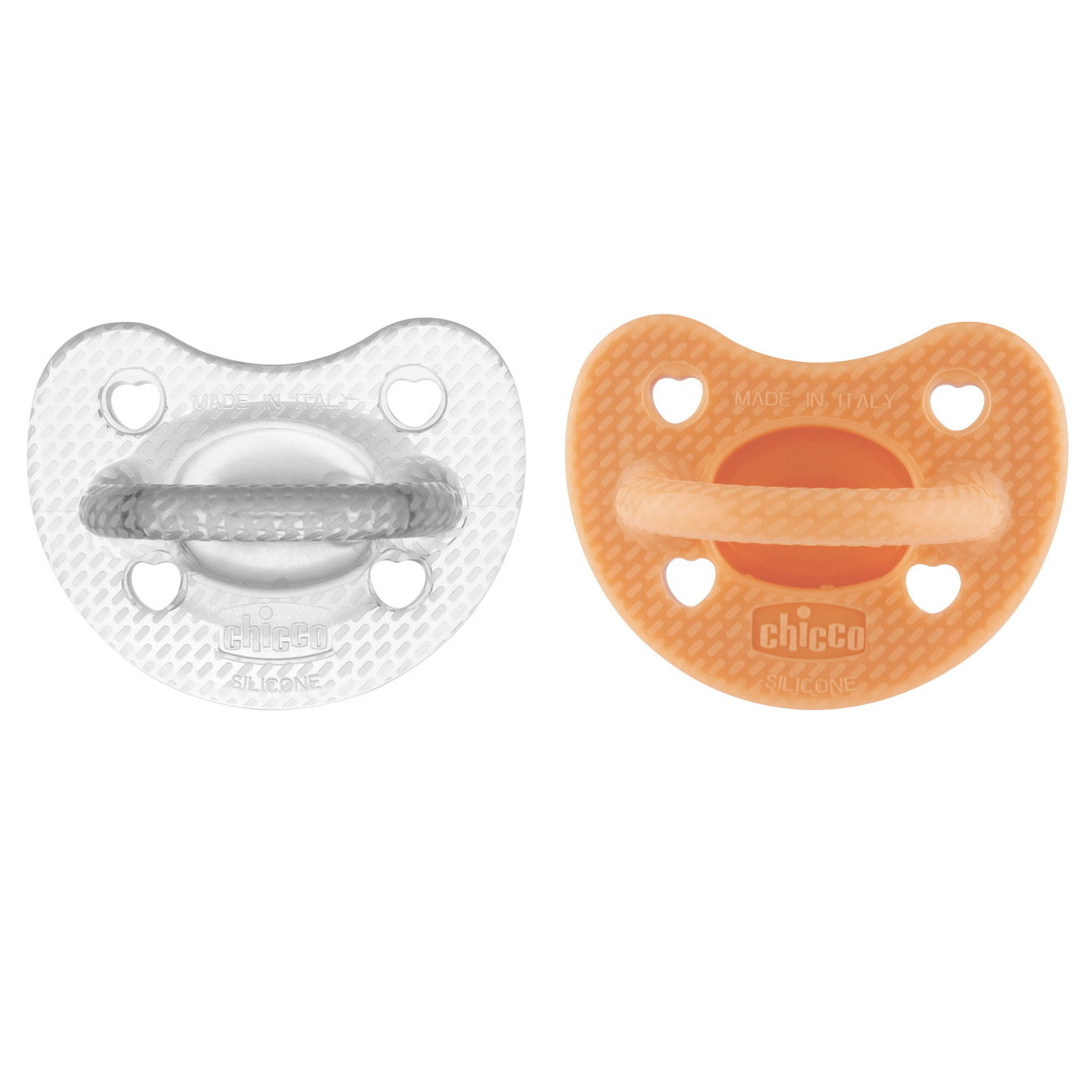 CHICCO PHYSIOFORMA LUXE Čiulptukas 6-16M oranžinis 2 vnt. – kūdikių prekė