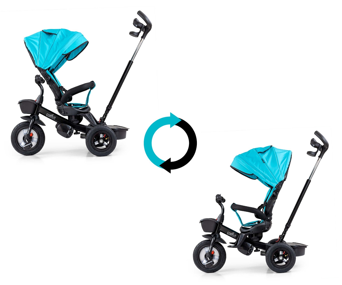 MILLY MALLY Movi black-mint 5in1 triratis – kūdikių prekė
