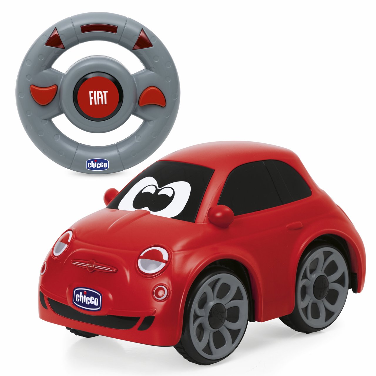 CHICCO Fiat 500 su nuotolinio valdymo pulteliu raudona