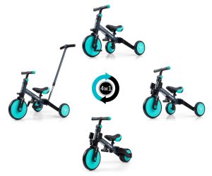 MILLY MALLY dviratis 4in1 OPTIMUS Plus mint – kūdikių prekė