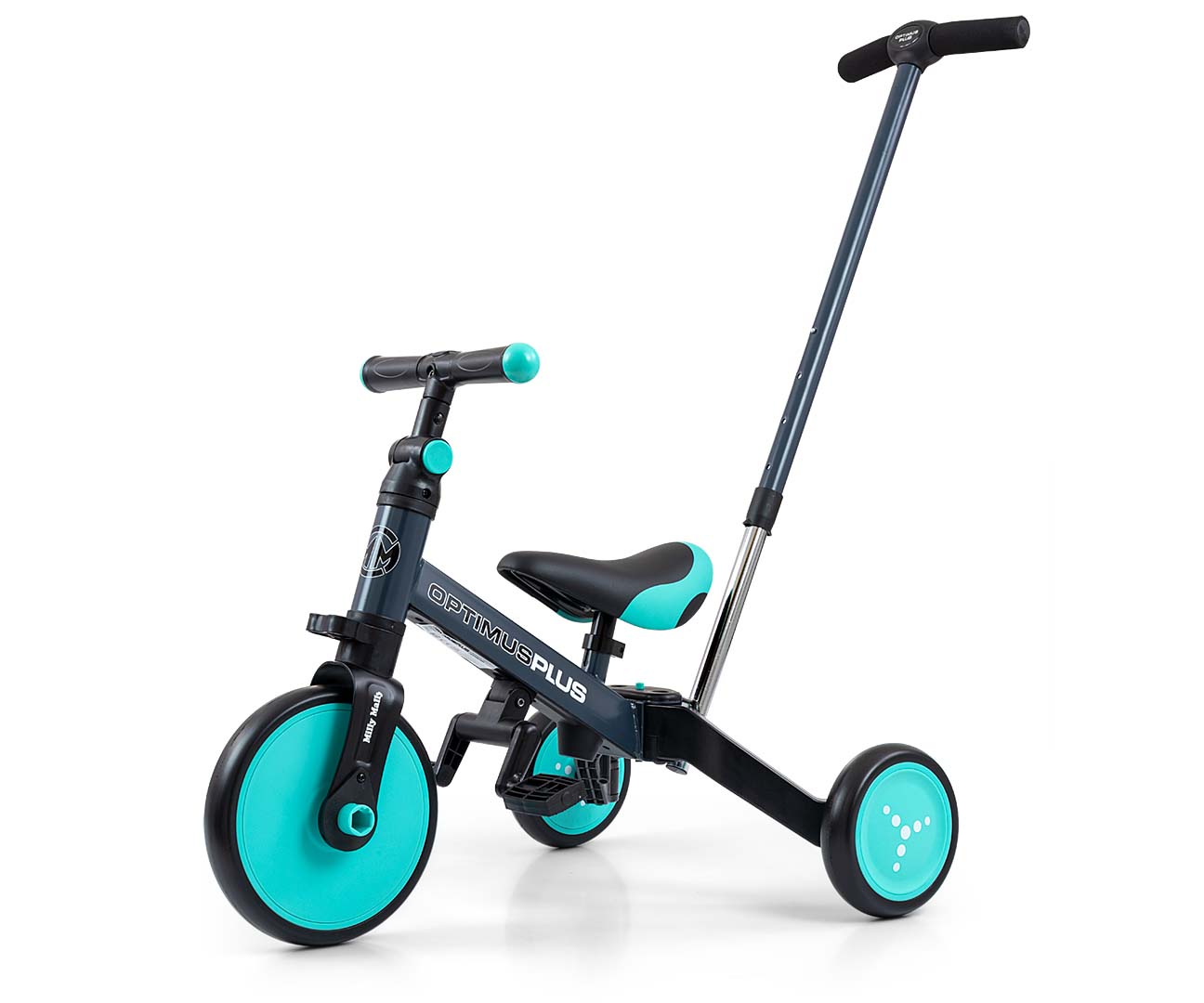 MILLY MALLY dviratis 4in1 OPTIMUS Plus mint – kūdikių prekė