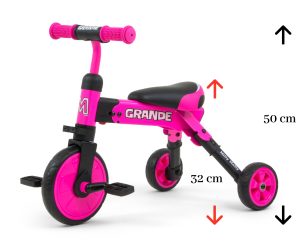 MILLY MALLY 2in1 Grande Pink dviratis