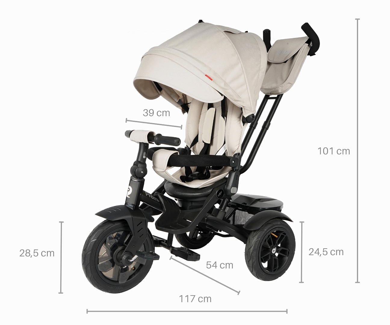 MILLY MALLY Qplay Premium Ivory triratis – kūdikių prekė