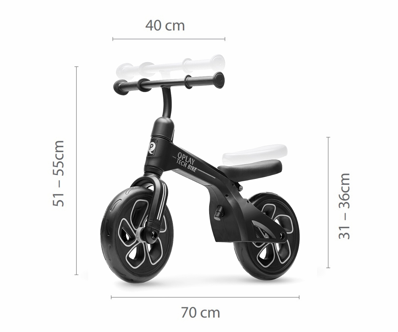 MILLY MALLY Qplay Balance dviratis Tech juoda - Image 6